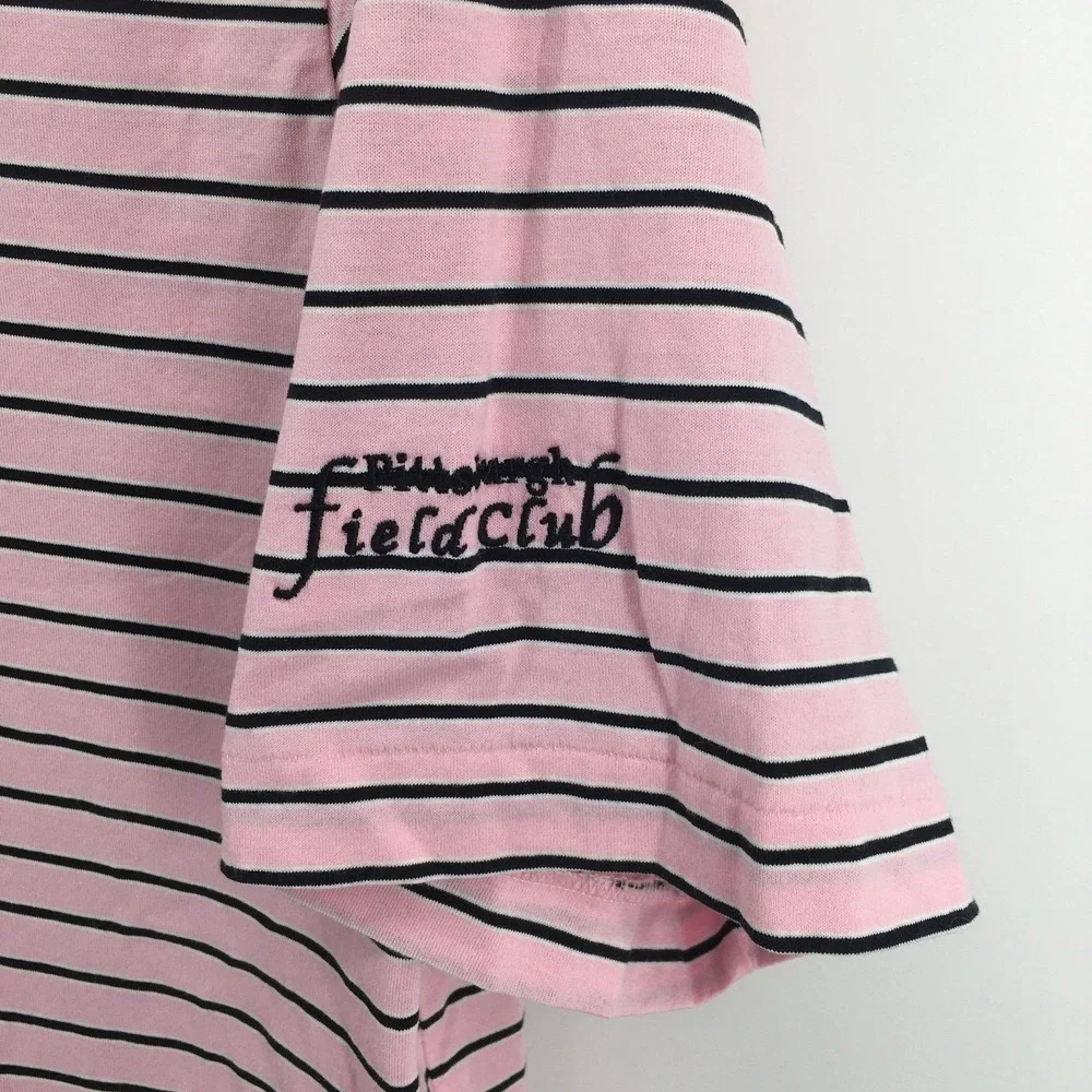 Polo Golf Ralph Lauren Polo Mens M Pink Stripe Pima Cotton Pittsburgh Field Club